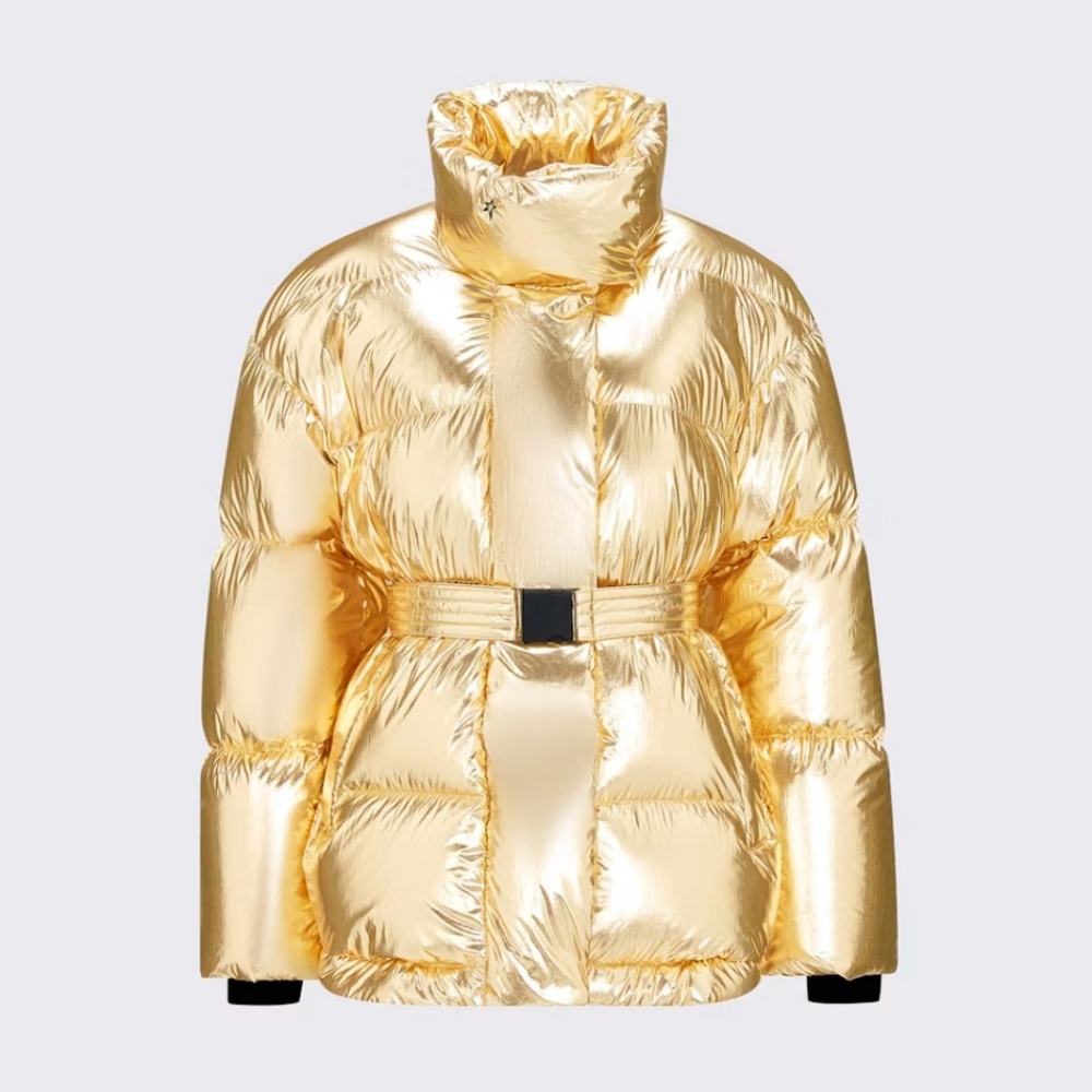 💥 Perfect Moment Gold Metallic Belted Ski Jacket